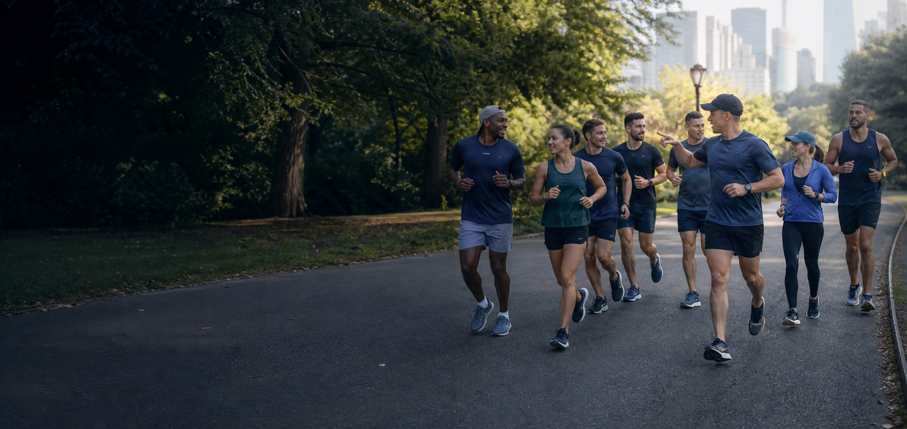 Community running club training together